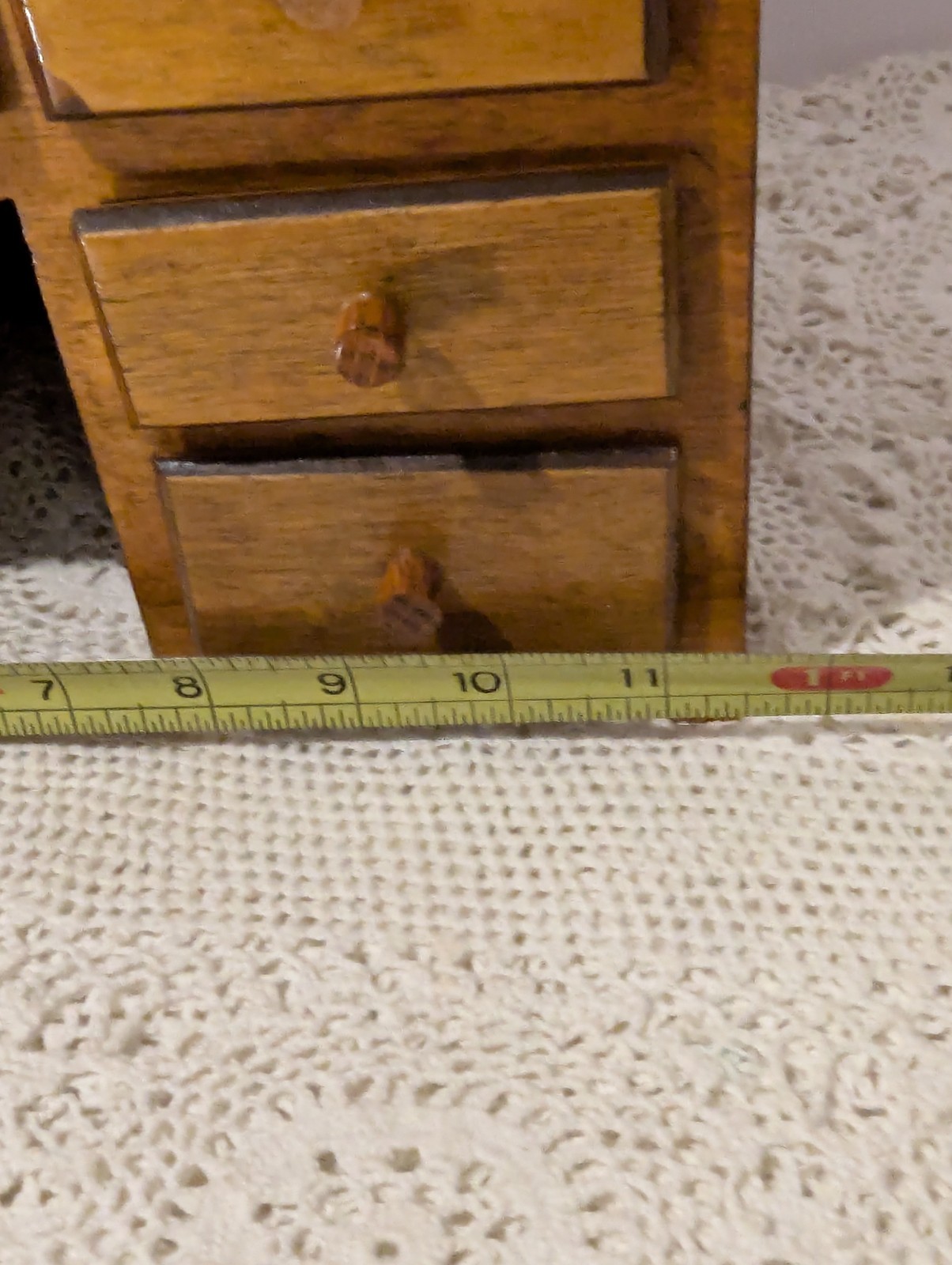 Rare Vintage Miniature Salesman Roll top Desk With Red Felt Lined Drawers