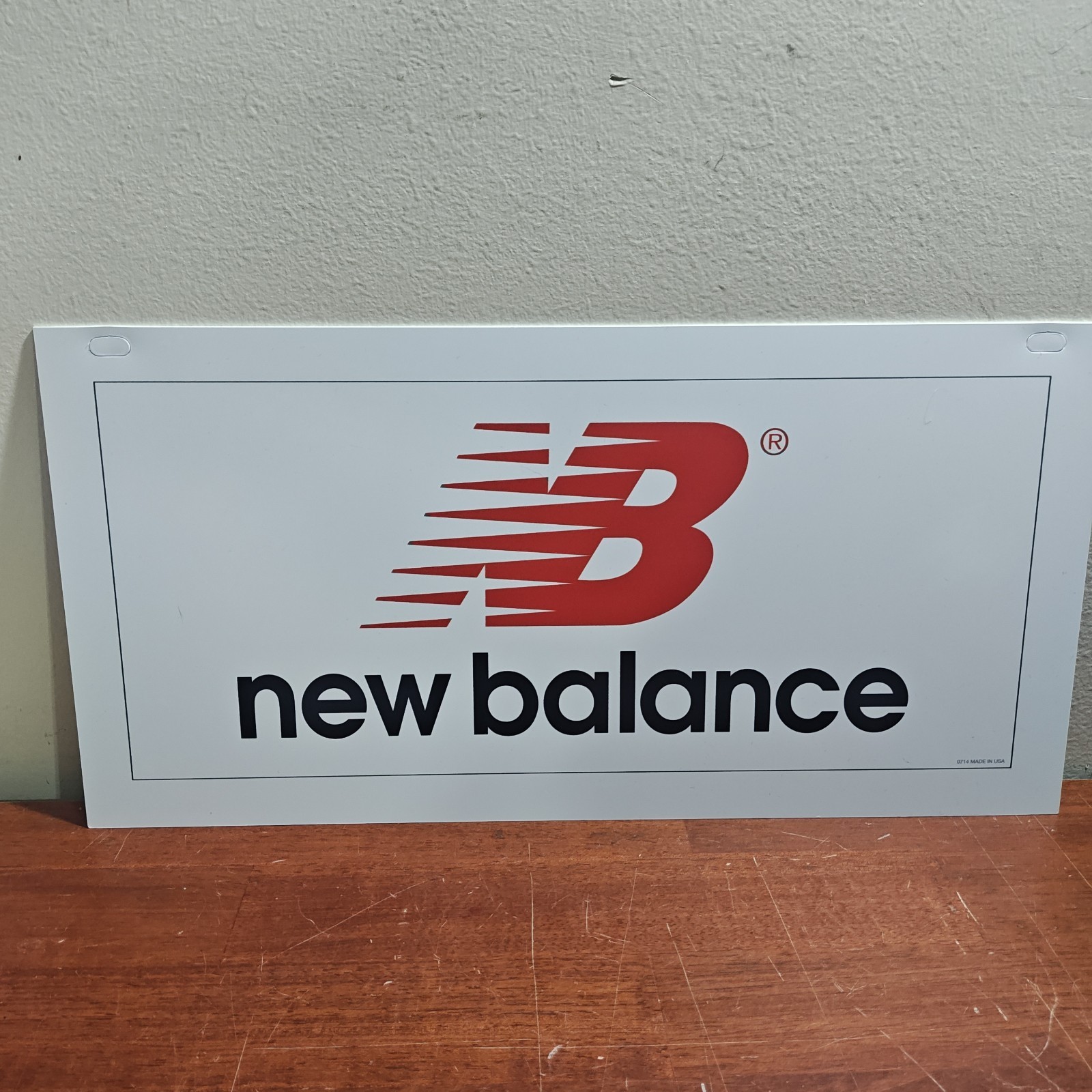 NEW BALANCE Shoe Store Retail Wall Hanging Sign Display White 20X10