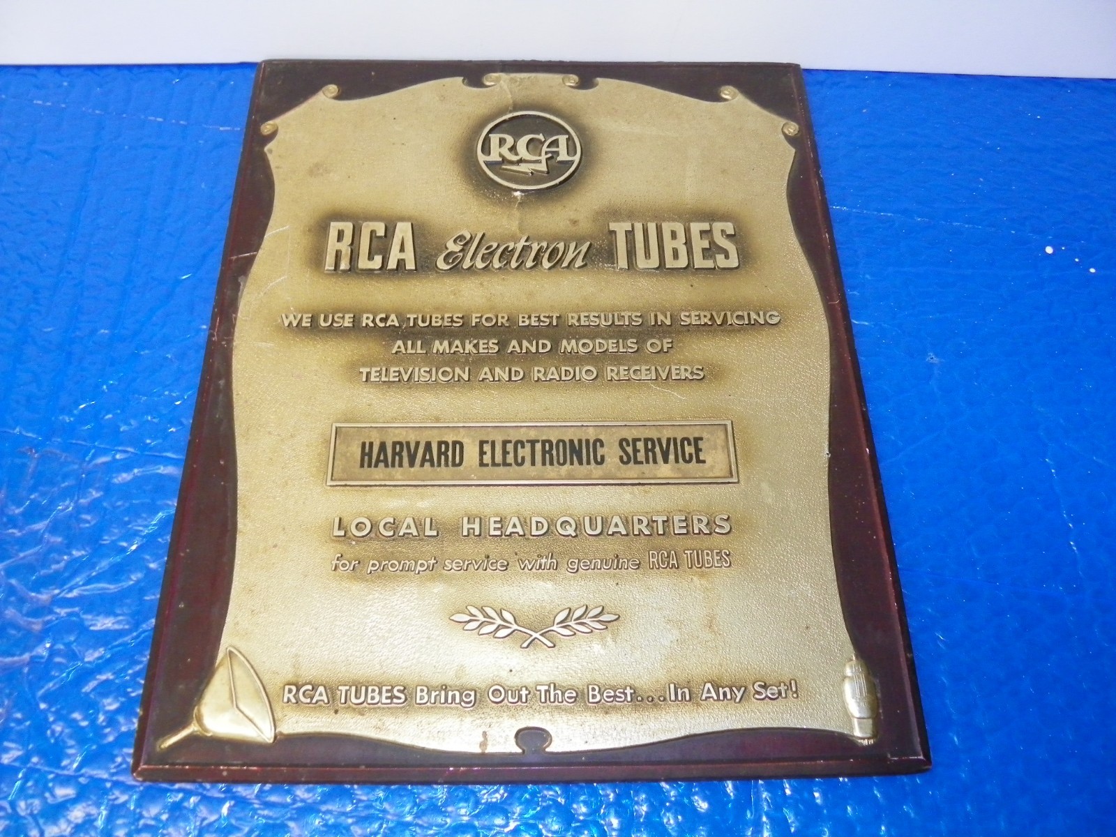 Vintage RCA Electron Tube Store Sign “HARVARD ELECTRONIC SERVICE”