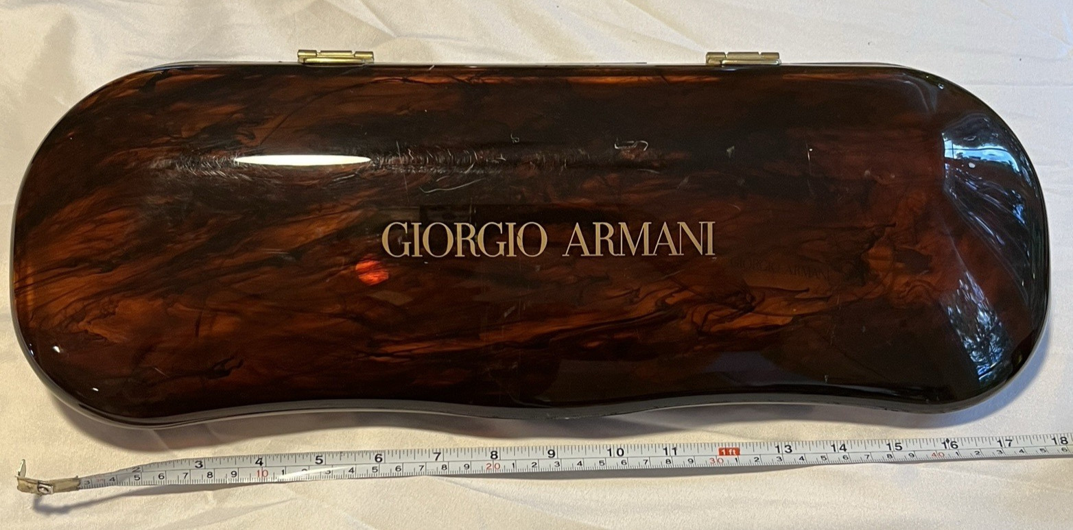 Giorgio Armani 1980s Retail Advertising Display Glasses Case & Wire Rim Glasses