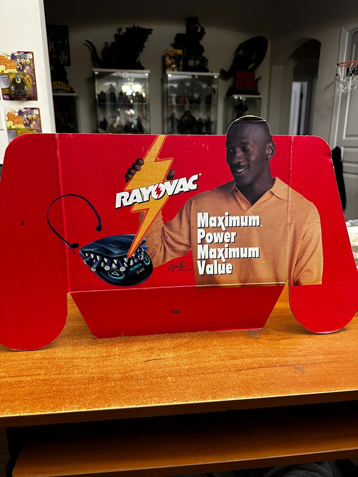 Michael Jordan Rayovac Batteries Advertising Cardboard Standup 22 x 12 90’s