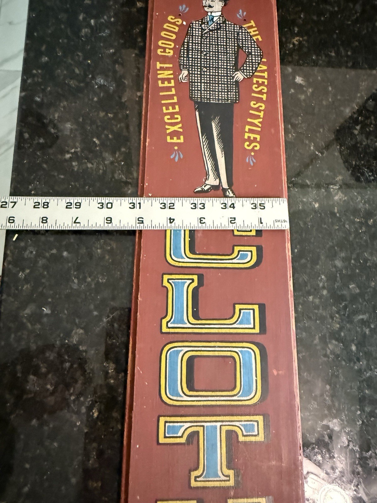VTG 1960S ACME CLOTHIERS MENS SUITS SIGN 33’ Long