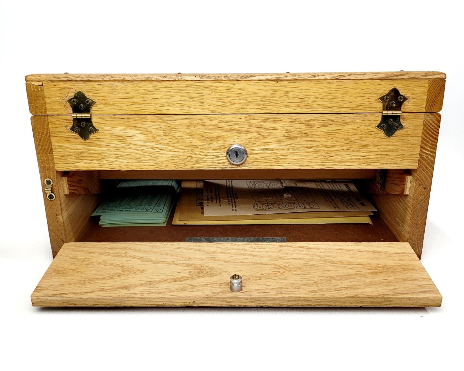 Henry Hanson Ace Original Tap & Die Wood Glass Display Case w/ Taps and Dies