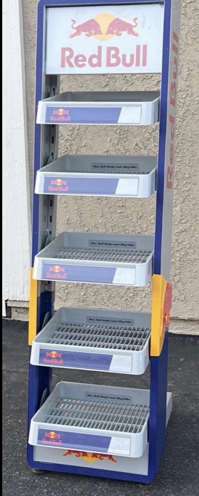 Red Bull Store Display Floor Rack Stand with Shelves