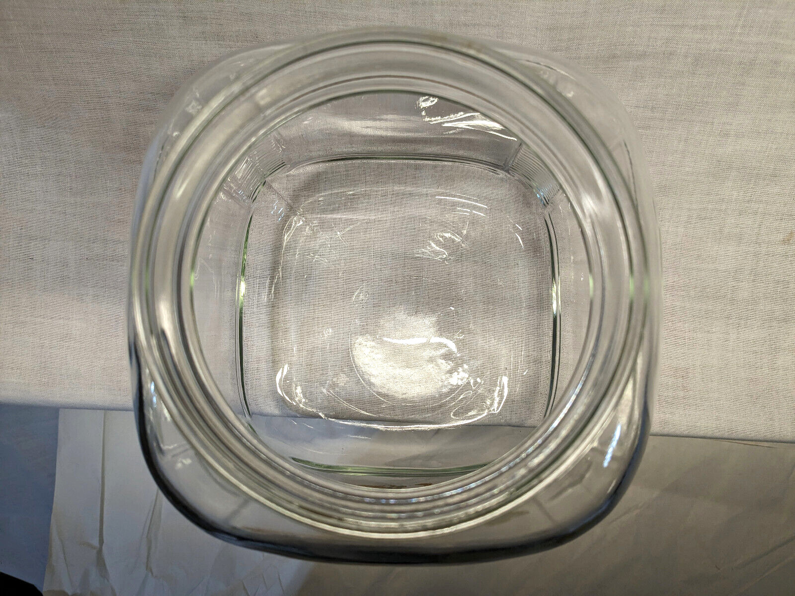 Large General Store Jar Square 1 Gallon 4 Qt Candy Jar & Lid Metal Lid VINTAGE