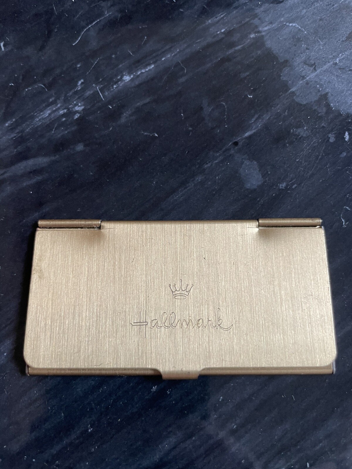 Vintage HALLMARK Stamp Holder Gold Tone Free Shipping EUC