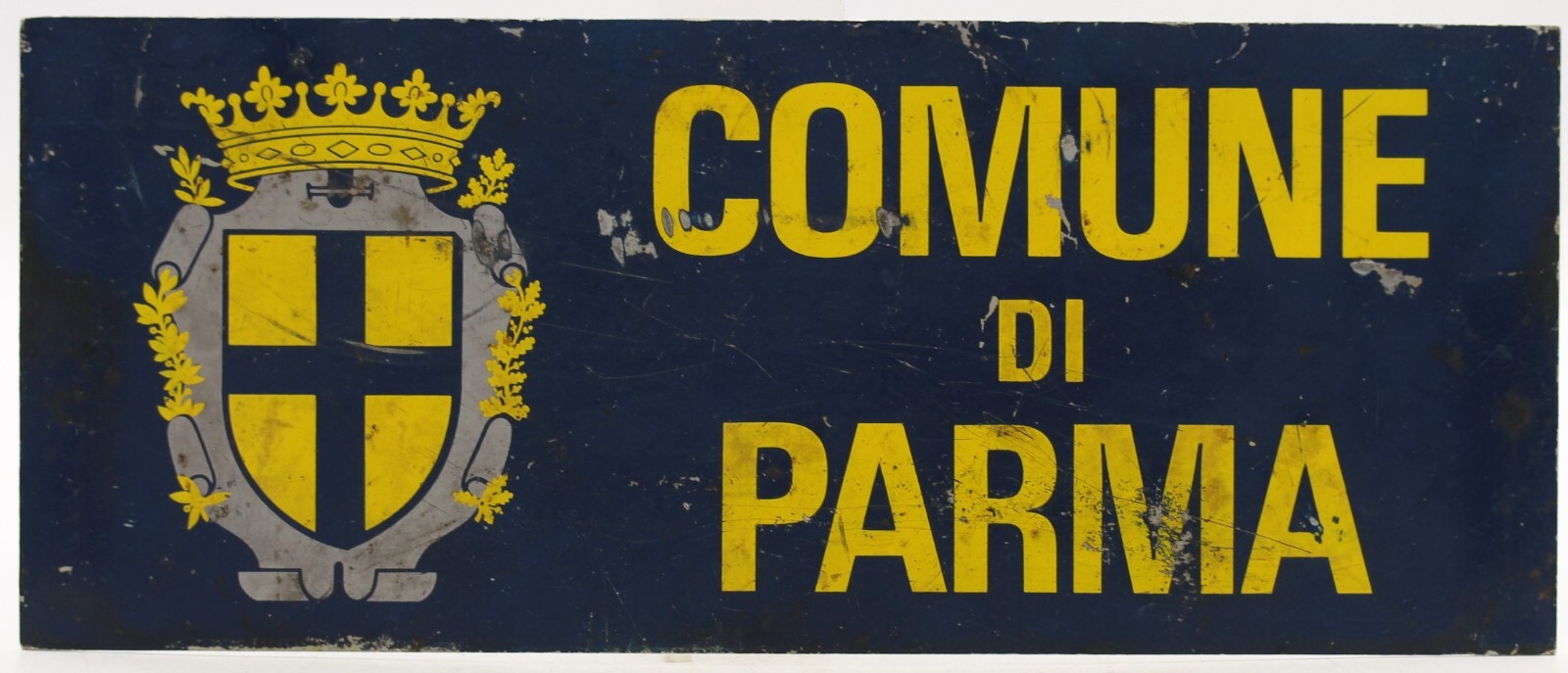 Parma Common Screen Printed Metal Plate Two Sided Car Truck Vintage Era