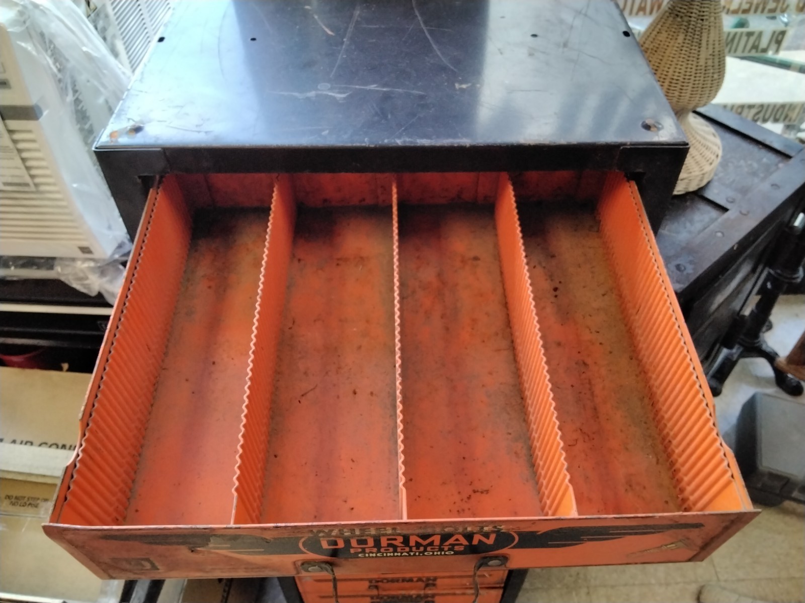 Vintage Dorman Auto Parts Bin 4 Drawer Cabinet Counter Organizer #1