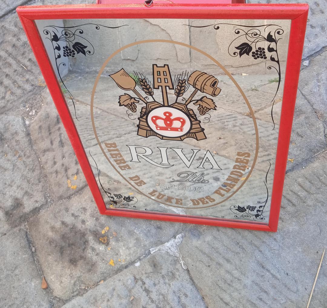 ORIGINAL VINTAGE 1970s COLLECTIBLE BEER “RIVA” MIRROR PAINTING
