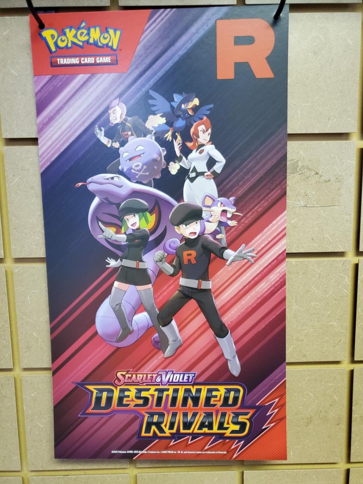 Pokemon Destined Rivals Double Sided Ceiling Banner Team Rocket 12″ x 22″