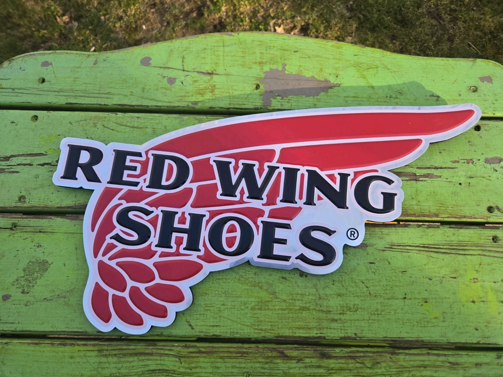 Red Wing Shoes Tin Store Display Advertising Sign 21″×11″