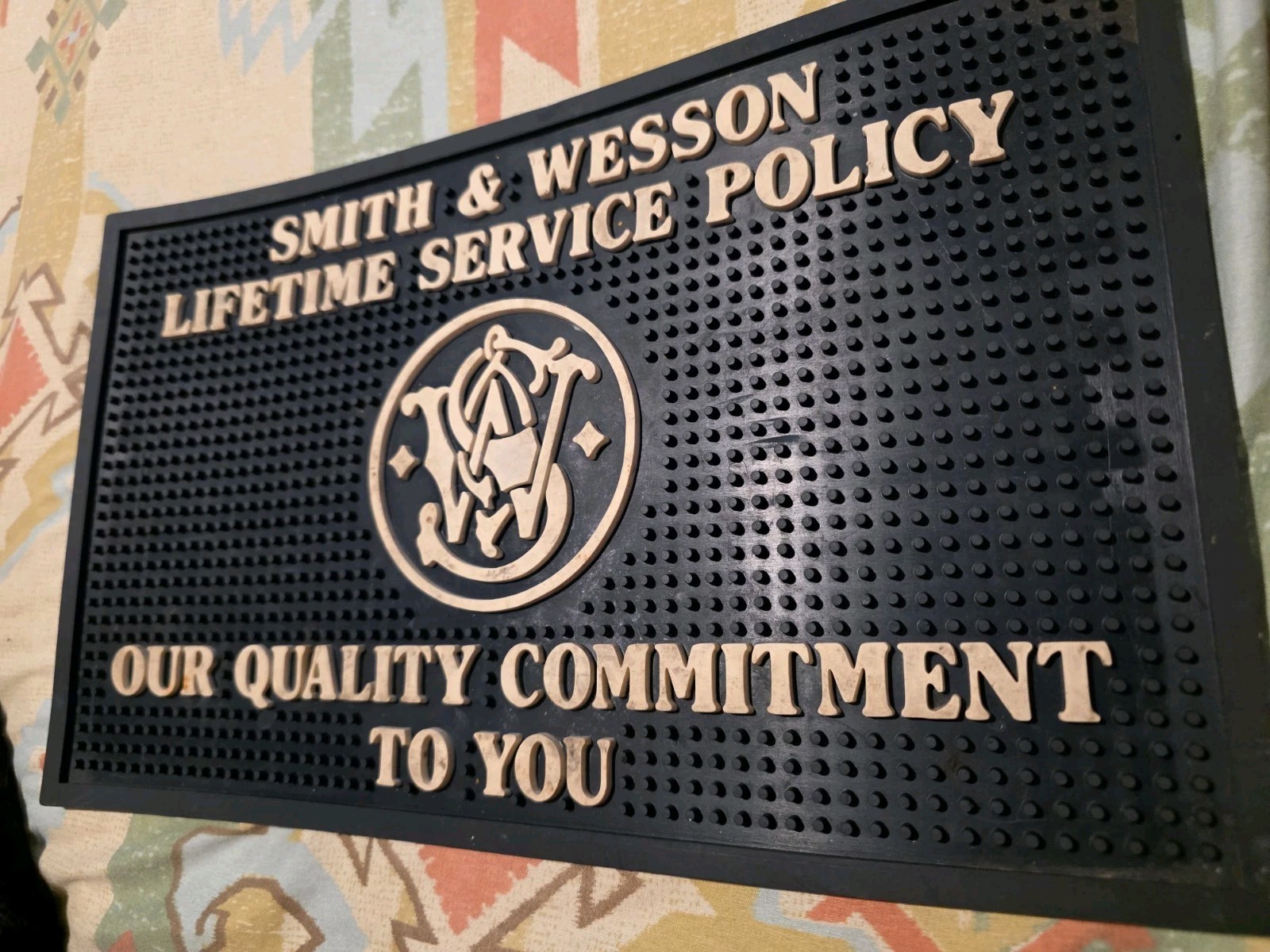 Smith & Wesson Lifetime Service Policy Rubber Counter Mat Display
