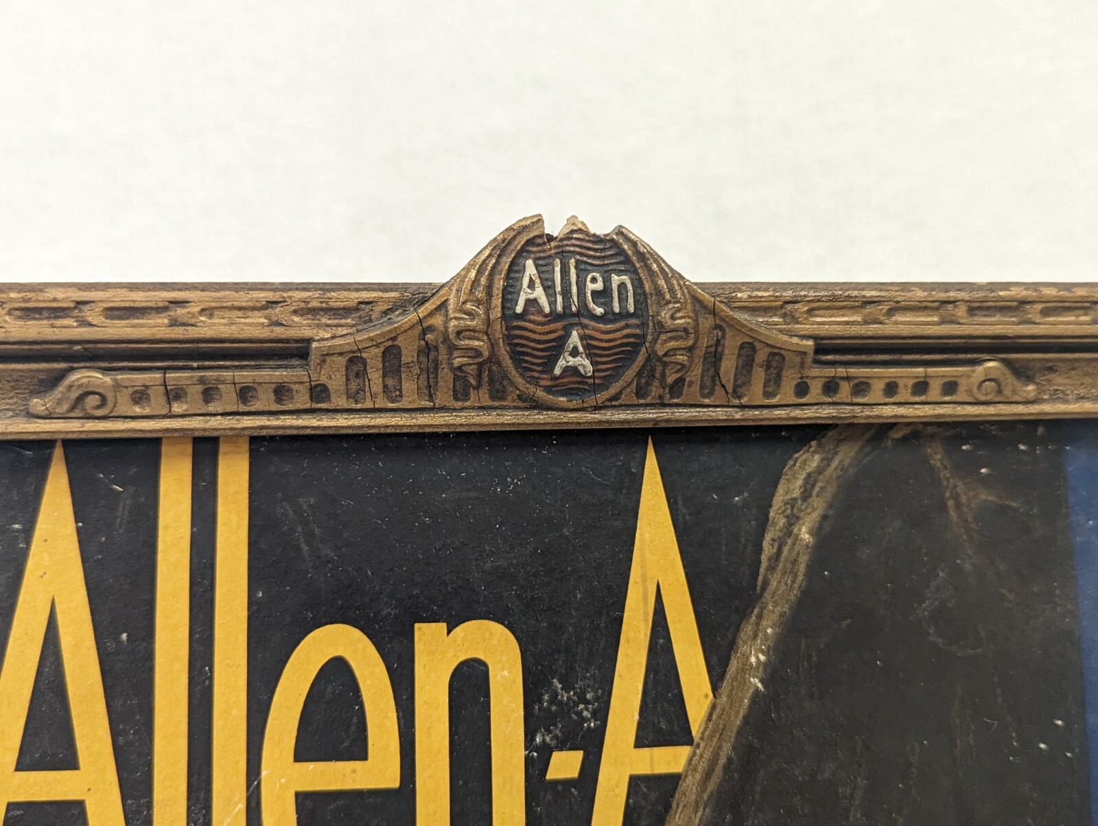 Original 1920’s Wooden Easel Store Display Antique Sign Card ~ Allen-A Hosiery