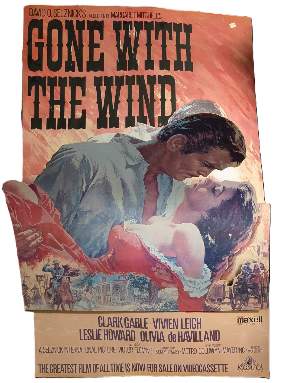 Gone With The Wind 1985 MGM/UA 58″ Video Store VHS Release Standee/POP Display