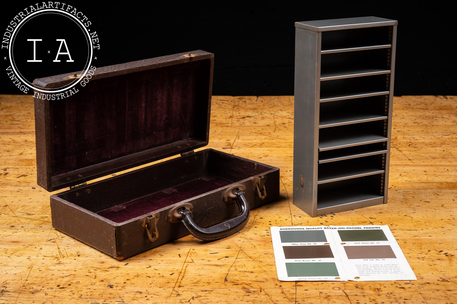 Vintage Burroughs Metal Shelving Salesman Sample Kit