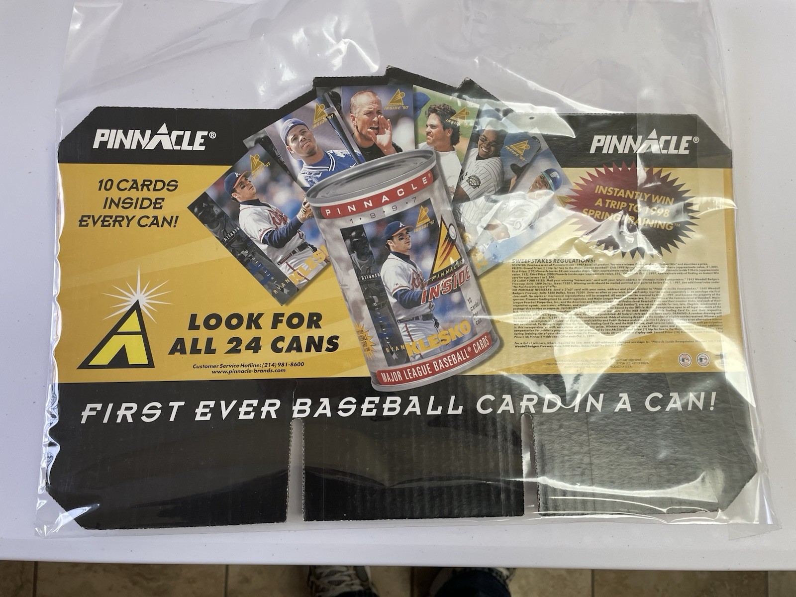 Griffey Jr 1997 Pinnacle Inside 18” X 12” Cardboard Store Display Header
