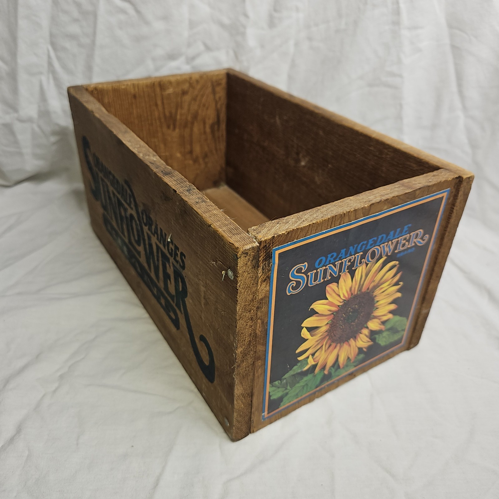 Orangedale Oranges Sunflower Brand Wooden Display Crate Box Advertising