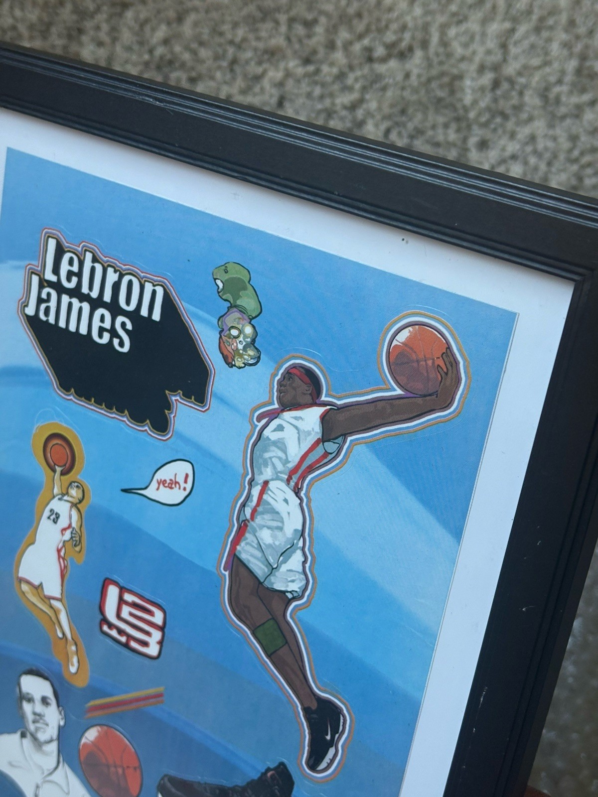 NIKE 2003 LEBRON JAMES ZOOM GENERATION SNEAKER ROOKIE PROMO STICKER SET DISPLAY