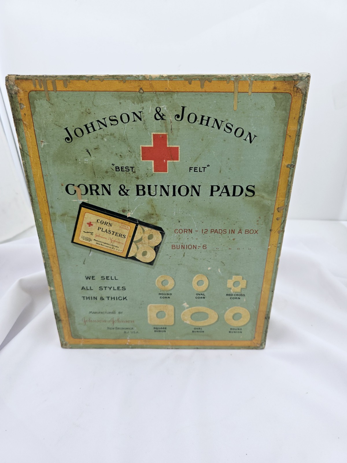Johnson & Johnson Vintage Advertising Store Display Wooden Cabinet PAINTED