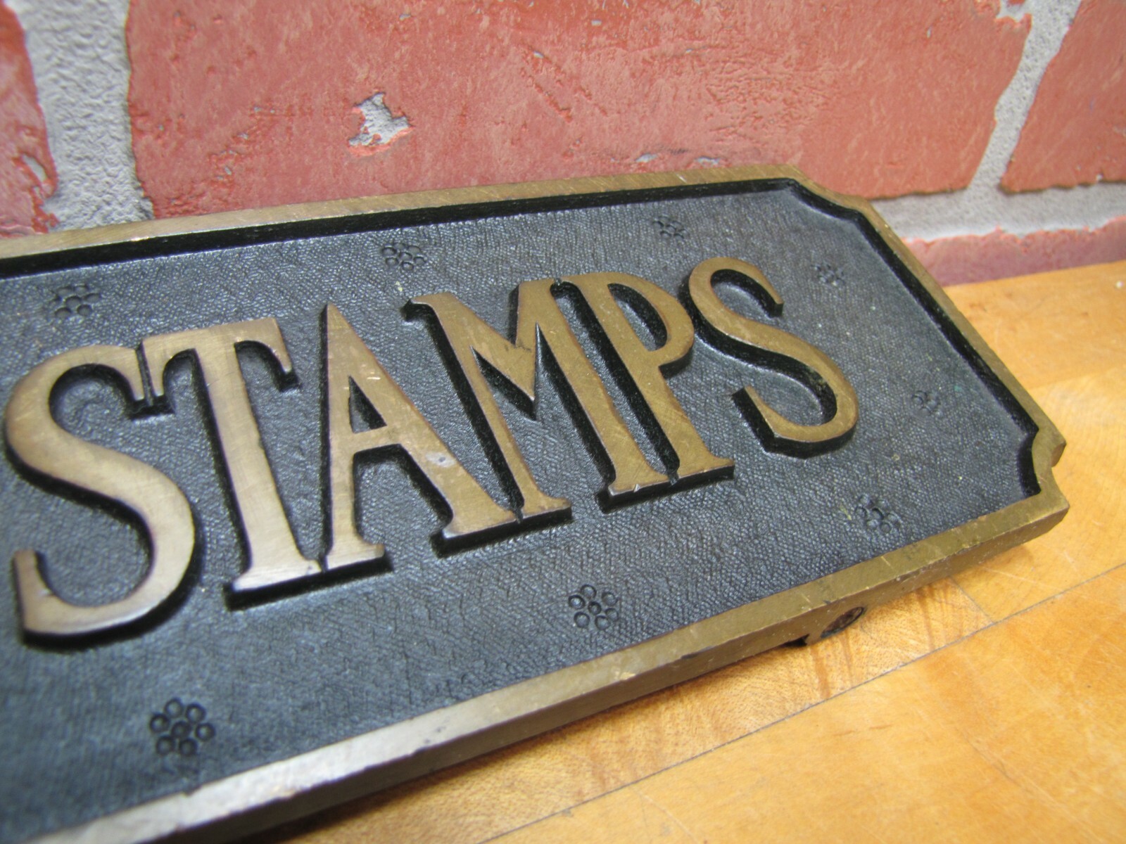 LEGAL STAMPS WE GIVE AND REDEEM Old Store Display Ad Sign HIGHTON BRONZE BOSTON