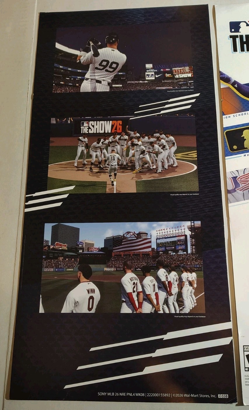 MLB The Show 26 Promo Walmart displays advertisement – 24x 11x Lot Of 2