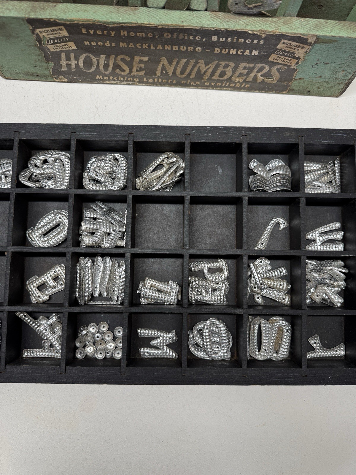 Vintage Macklanburg-Duncan House Numbers & Letters Display – Incomplete Set