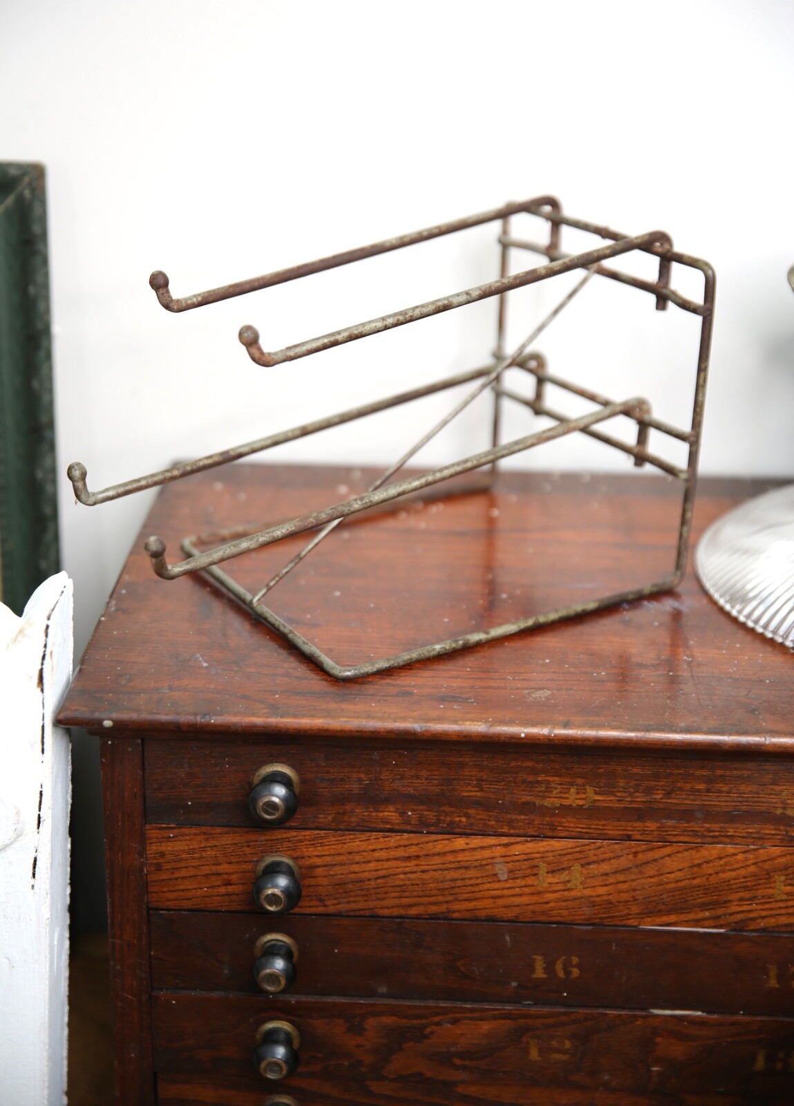 Vintage Store Counter Display Rack Metal Hook Jewelry padlocks Keys industrial