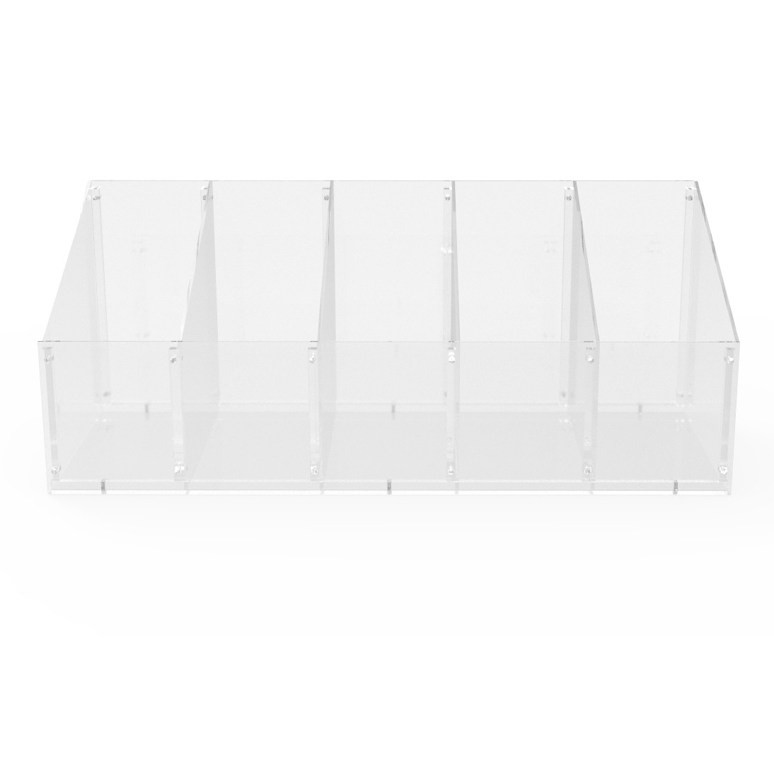 FixtureDisplays 30 X 12 X 2″ 5-Divided Bin Clear Acrylic Countertop Display
