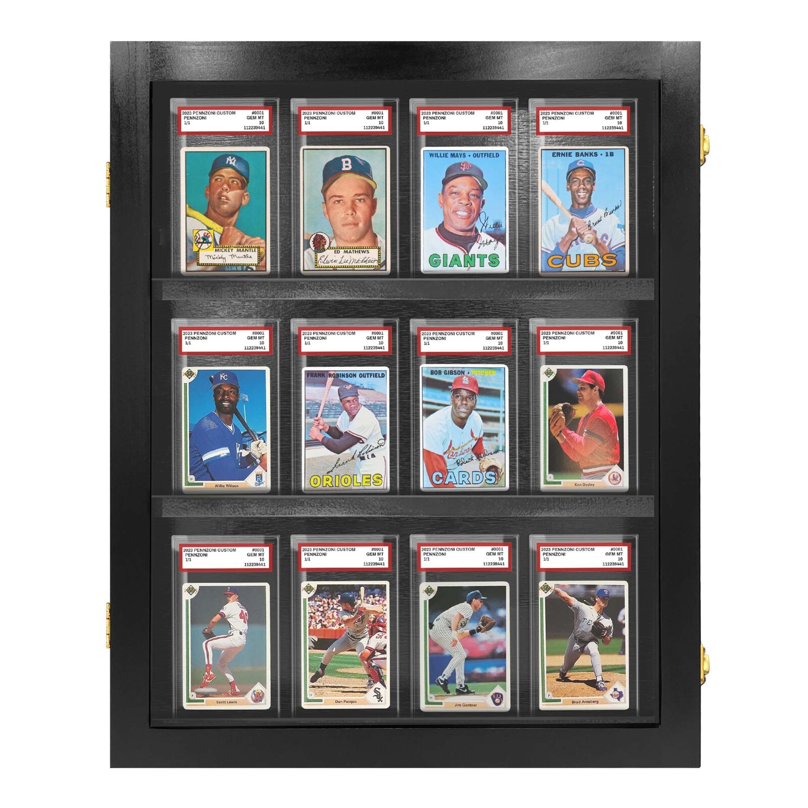 Baseball Card Display Graded Card Display Case Black Holds 12 PSA Graded Cards