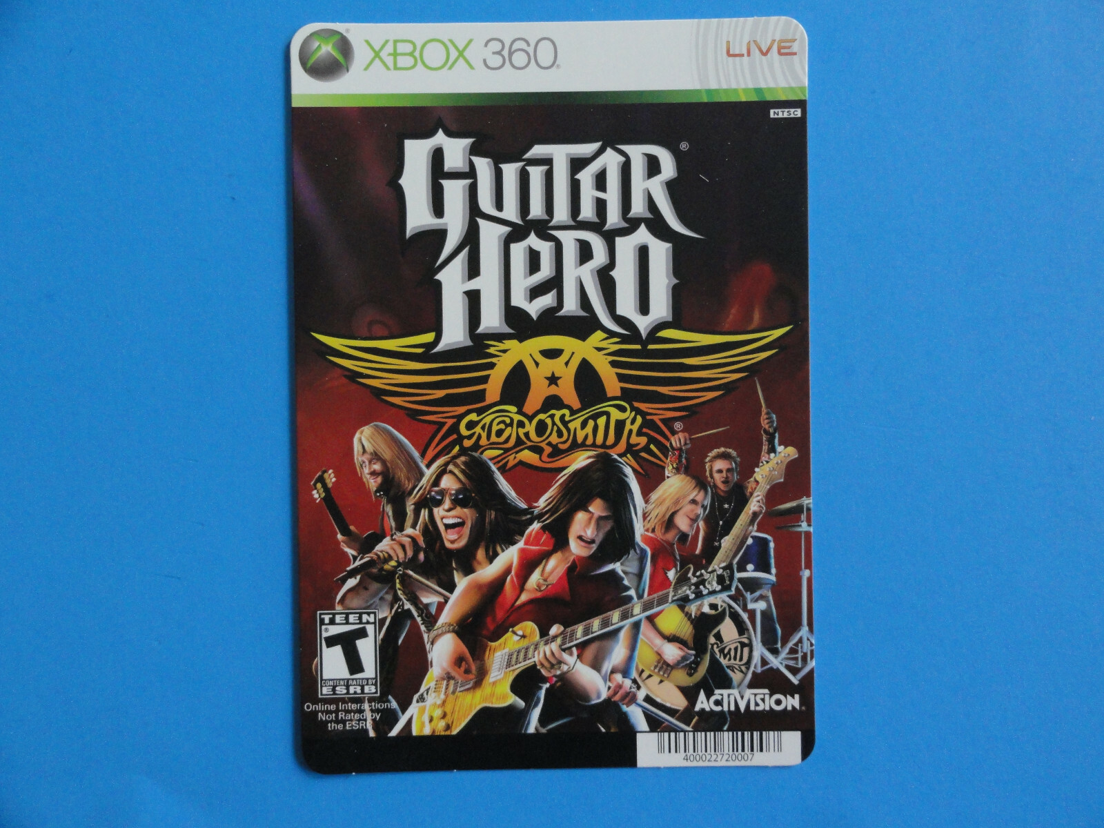 XBOX 360 GUITAR HERO AEROSMITH – BLOCKBUSTER VIDEO SHELF DISPLAY BACKER CARD