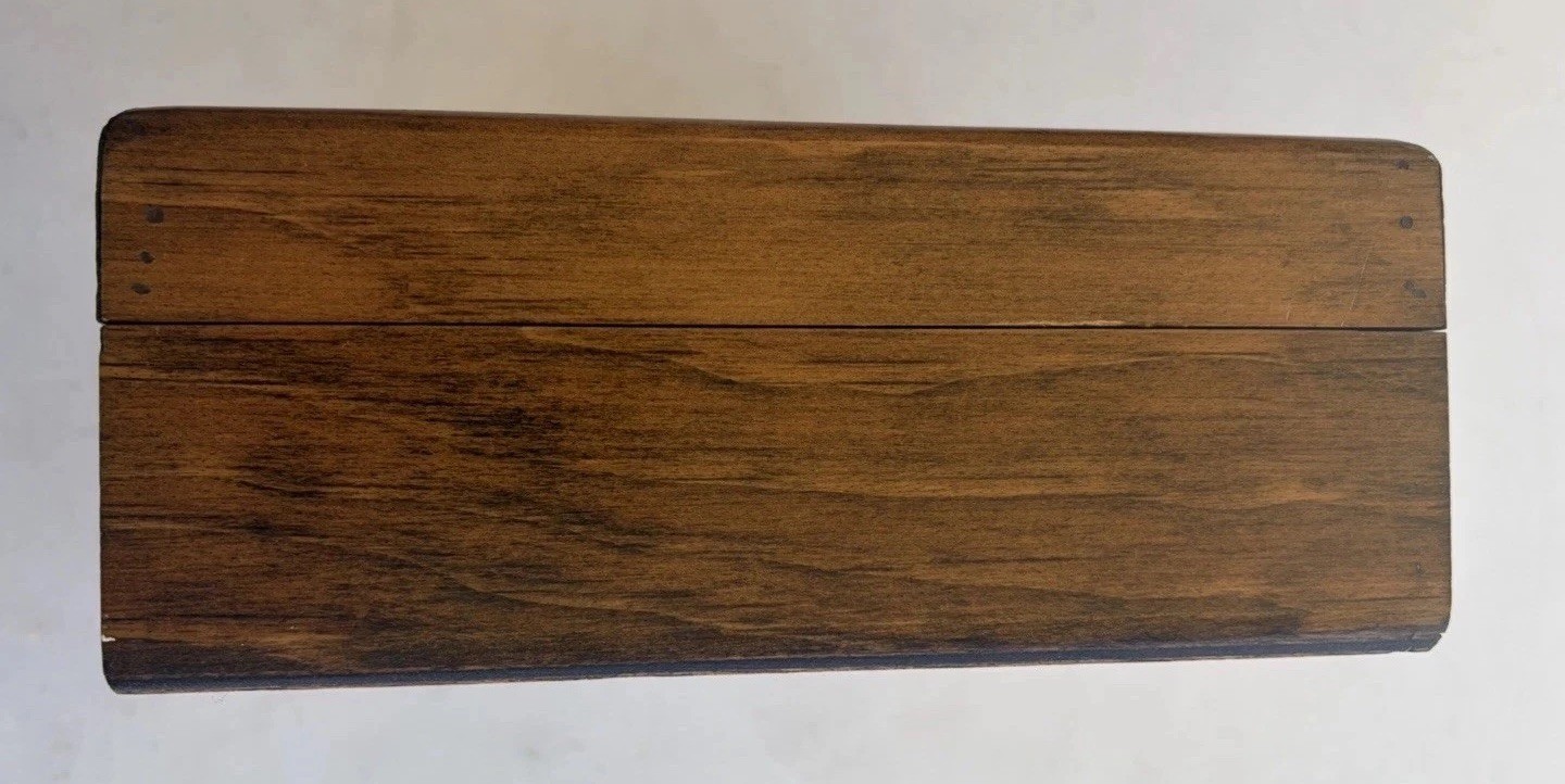 Levi Strauss & Co 1974 Wood Jewelry Box Mirrored Original Riveted Display VTG
