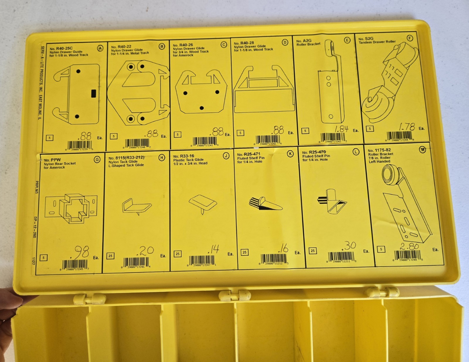 Used Large Serv-a-Lite Drawer Parts Storage Box Serv-a-lite Products Inc Empty