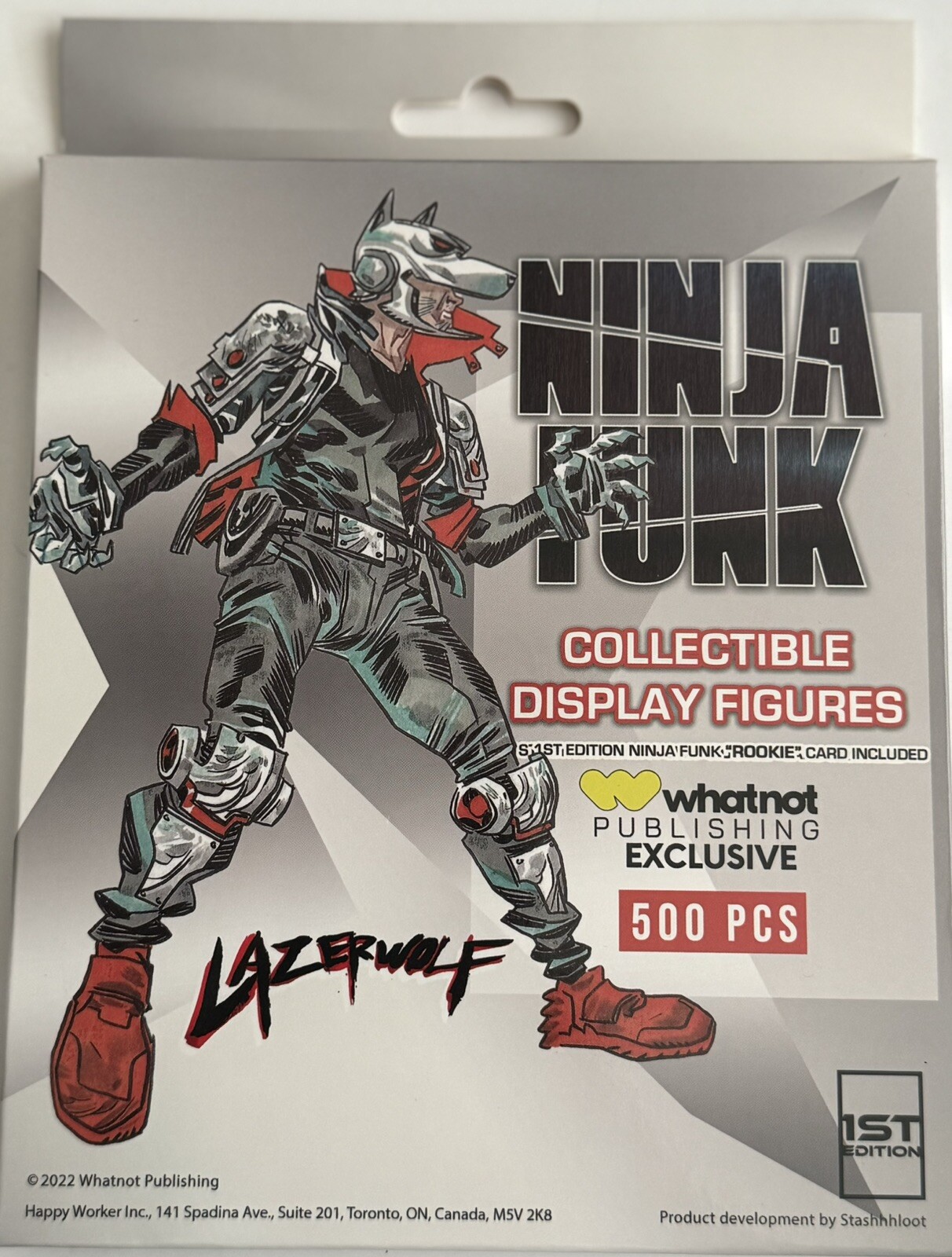 Ninja Funk Collectible Display Figures Lazerwolf With 1st Edition Rookie Card