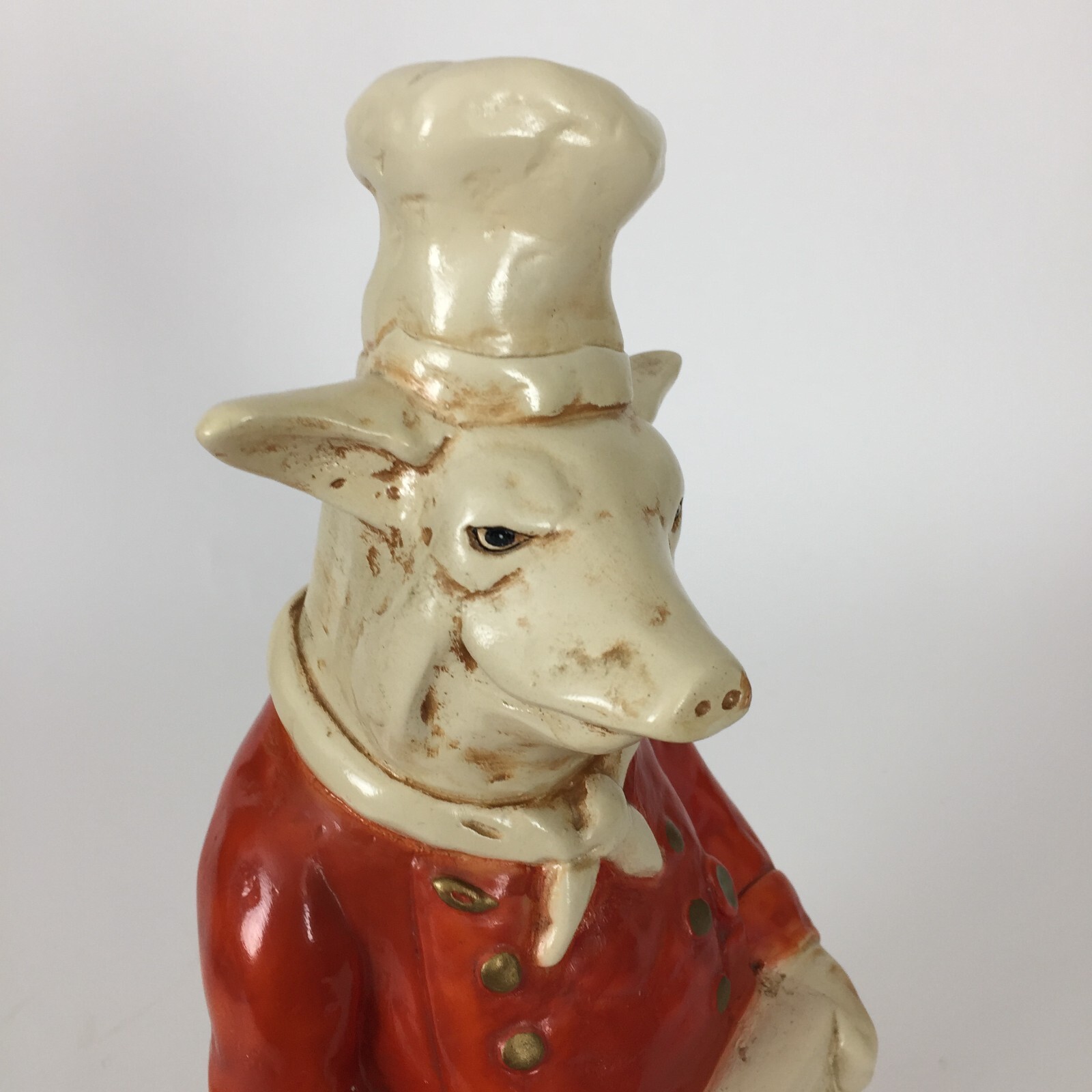 Vintage Advertising Baker Pig Figurine Statue Menu Recipe Message Board Ceramic