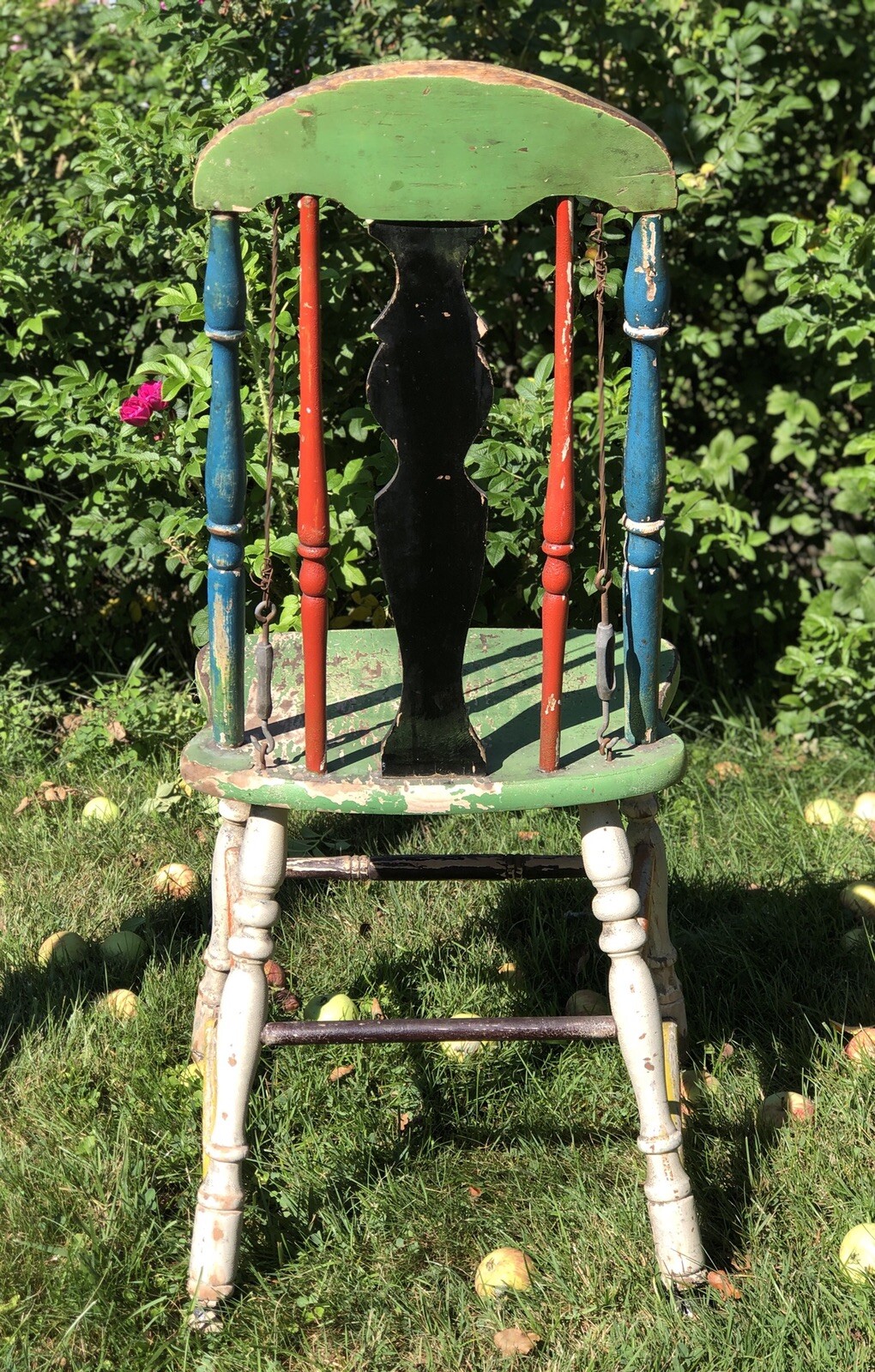 Rare Wonderful Turn Of The Century Seldom Seen Enamel Paint Advertising Chair