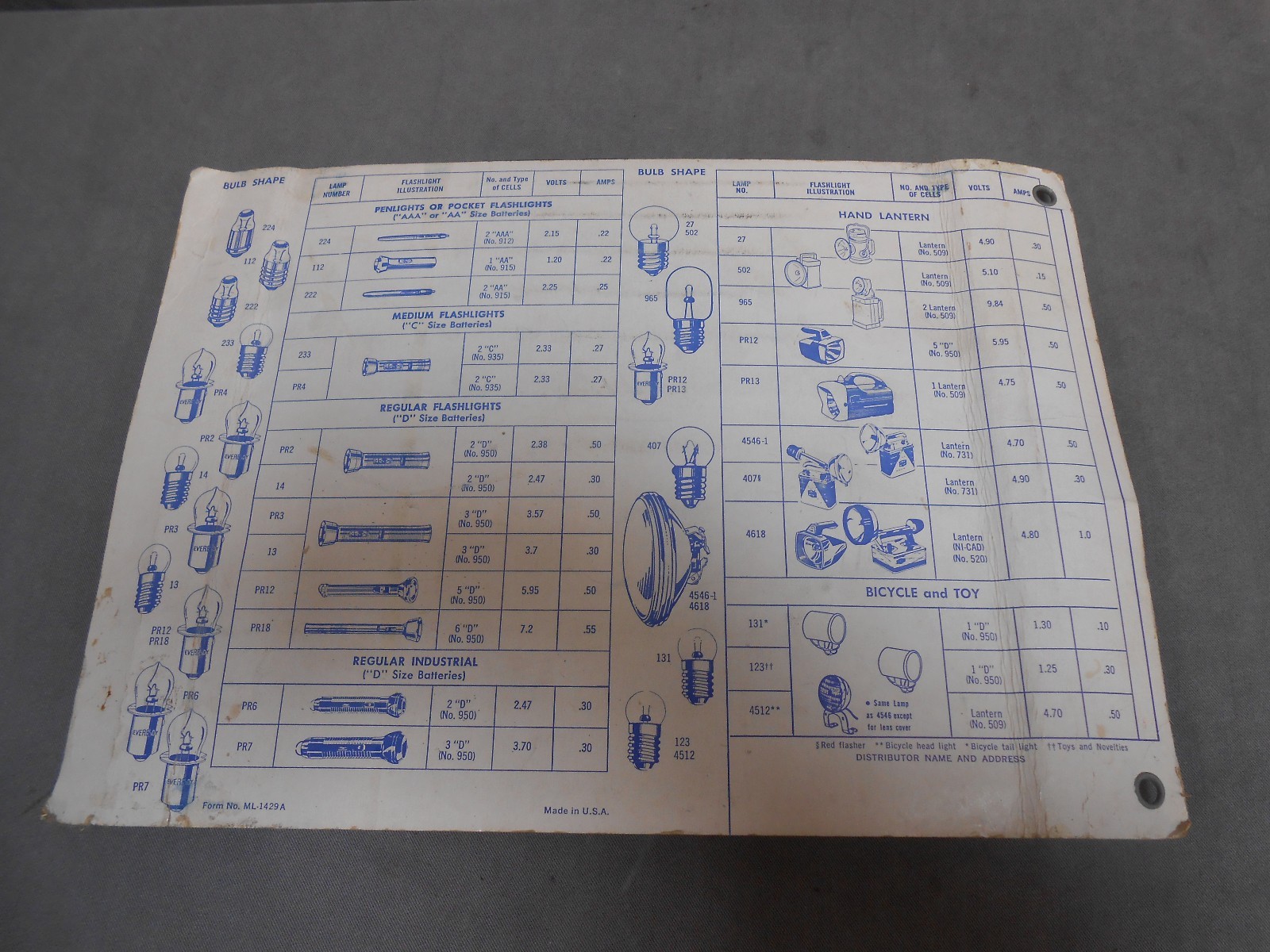 Vintage Eveready Light Bulb Hanging Store Display Advertising Dispenser Card