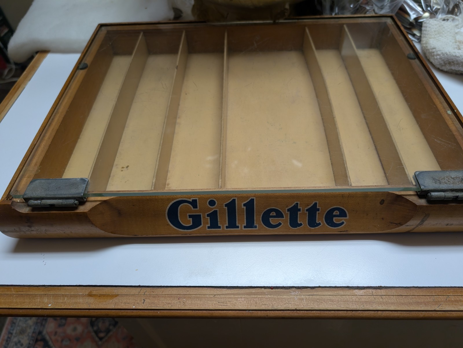 Vintage 1950s Gillette Razor Razors Advertising Store Counter Top Display Case