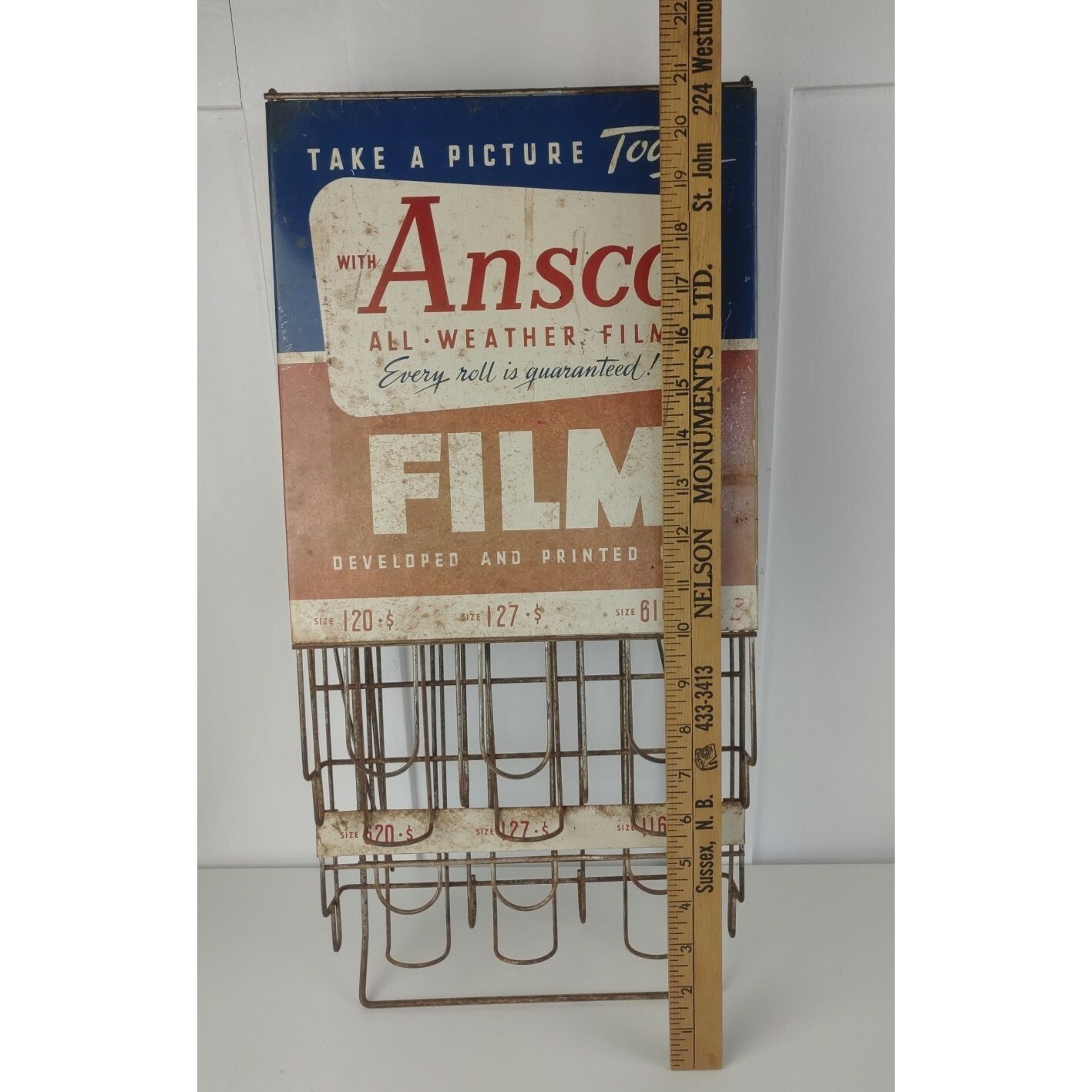 Vintage Ansco Camera FILM Store Counter Or Wall Advertising DISPLAY Dispenser