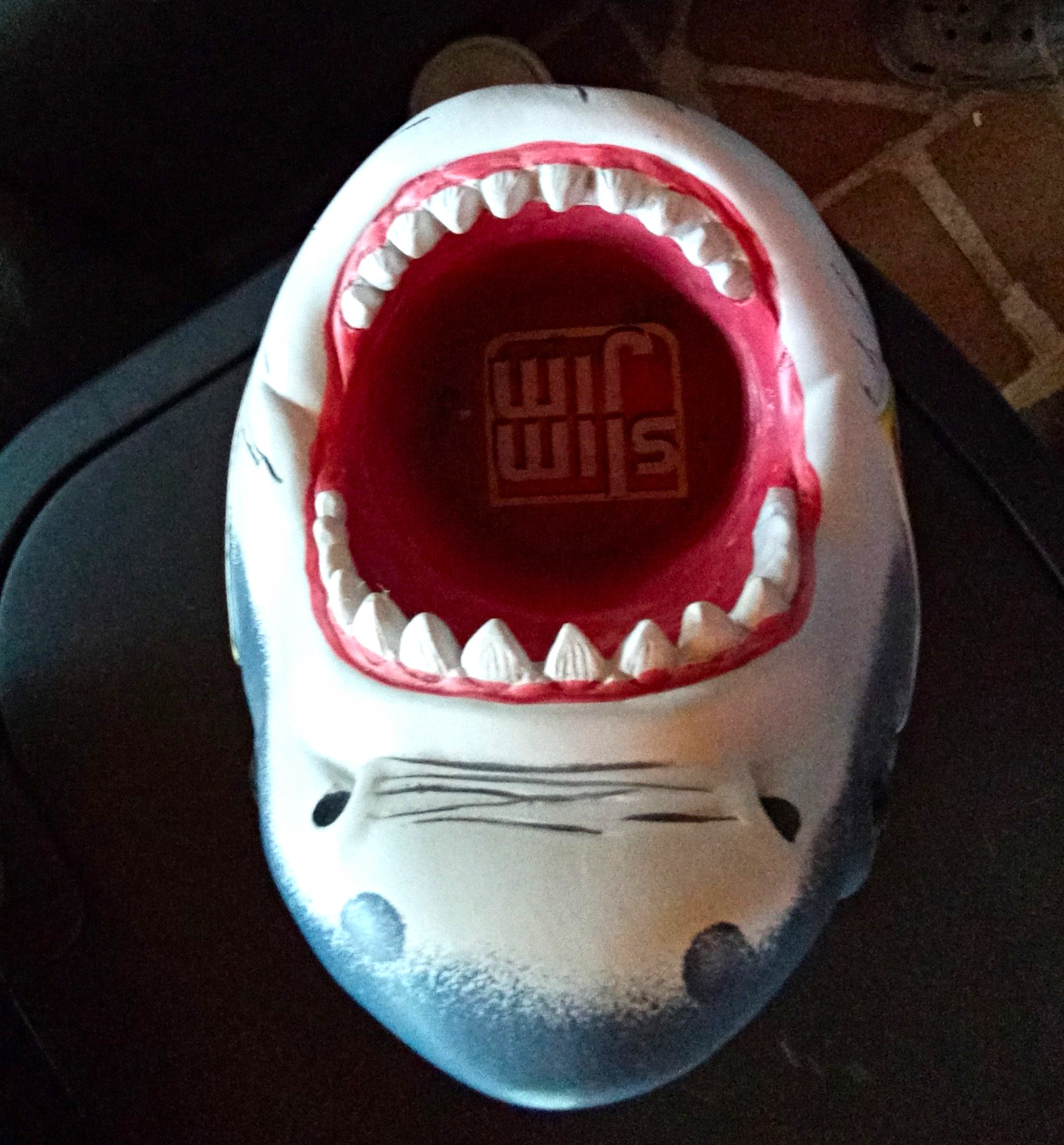 Slim Jim Shark “JAWS” Head Advertising Store Display Holder On Hanging Plaque