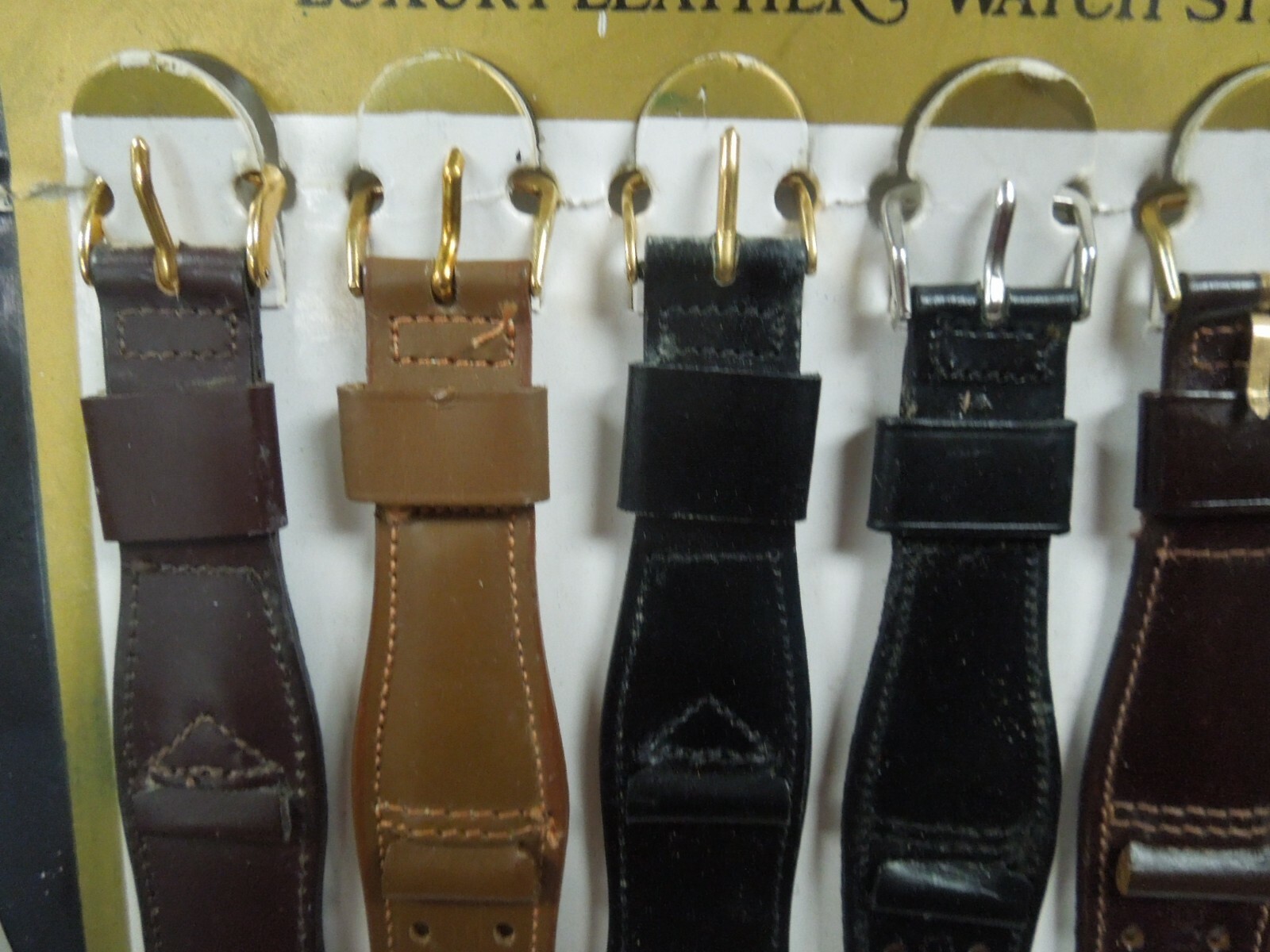 q998 Vintage Lot of 6 Mormac Gemex Brown Black Leather Watch Bands Advertising