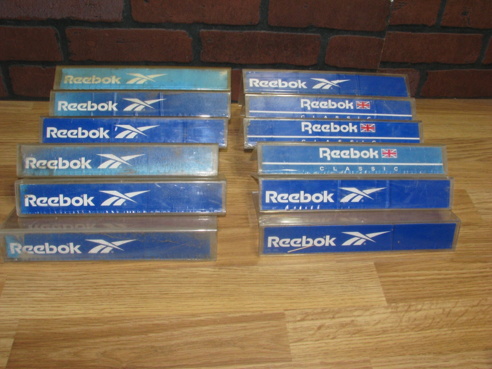 Vintage Slat Wall Display Shoe Shelf Reebok Lot of 12