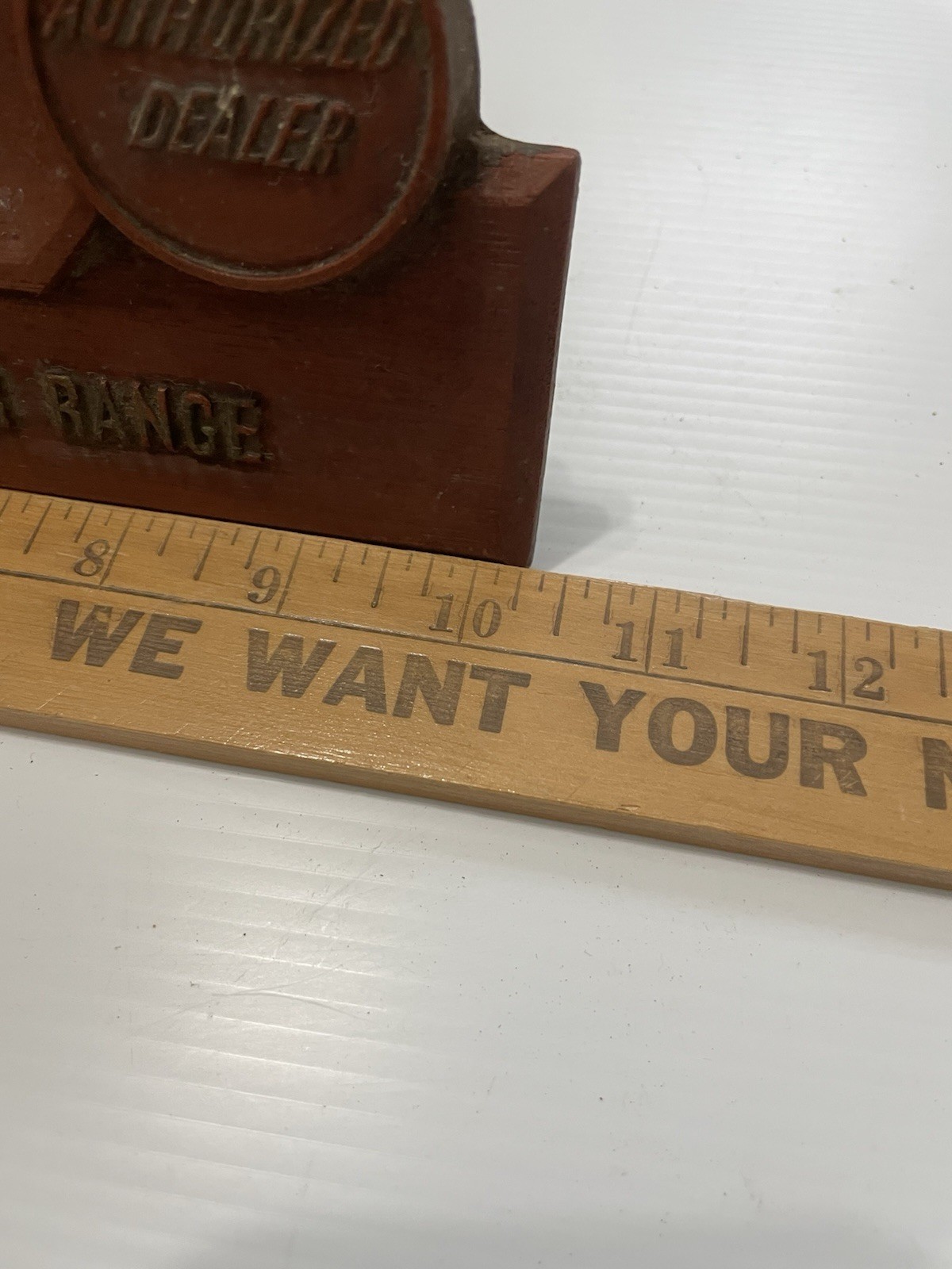 VTG Emerson TV Radio Dealers Store Counter Display Plaque Stand Advertisement
