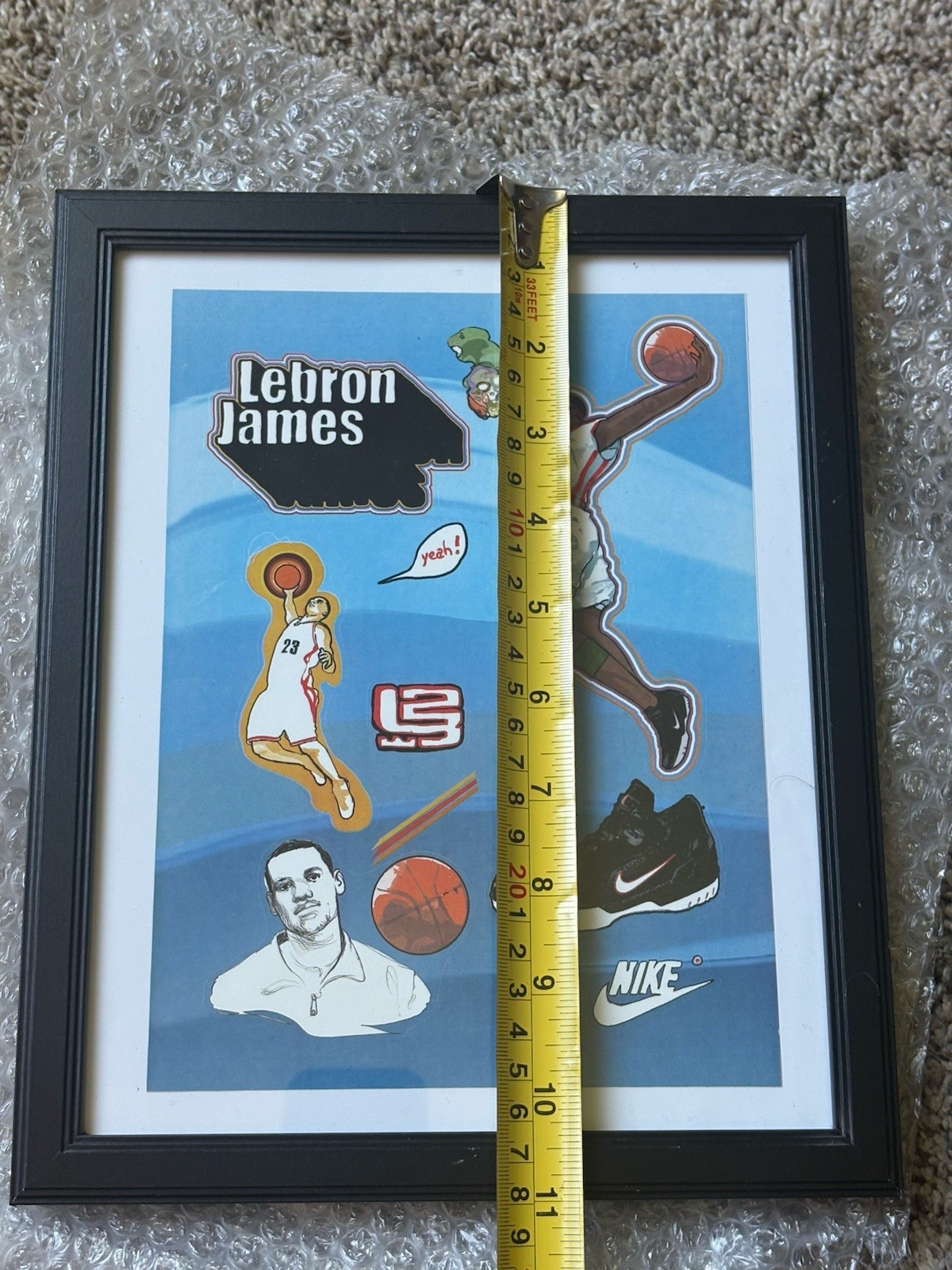 NIKE 2003 LEBRON JAMES ZOOM GENERATION SNEAKER ROOKIE PROMO STICKER SET DISPLAY