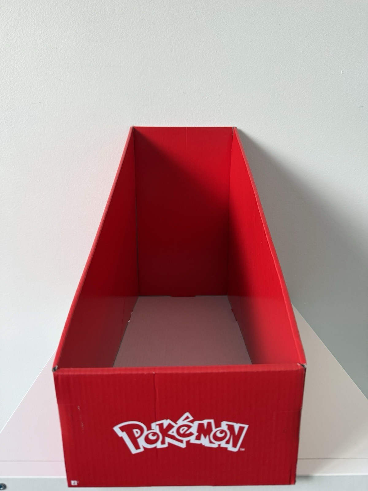 Official Pokemon Retail Store Countertop Display Bin Red ‘26 Logo Plush Box Used