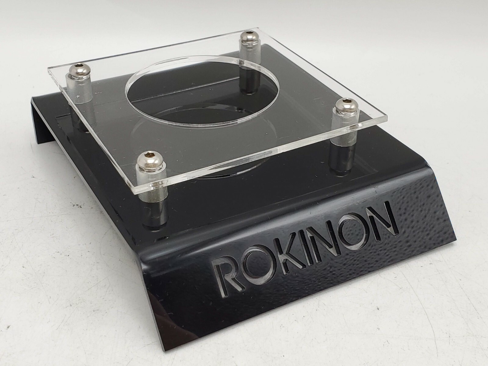 Vintage Rokinon Camera Store Plastic Lens Display Stand – Clear/Black
