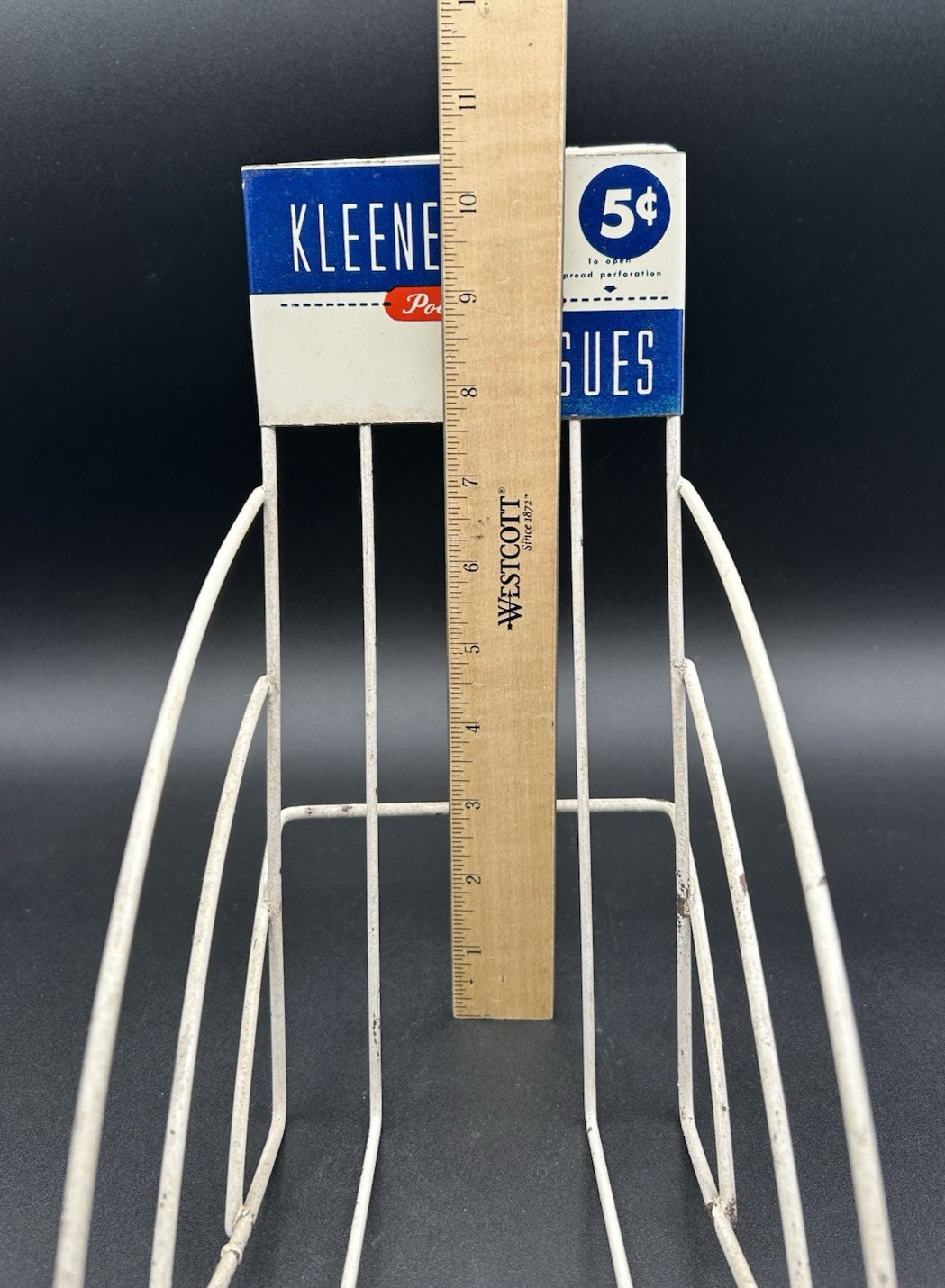 Vintage Kleenex Tissues Pocket Pack 5 Cent Metal Counter Display