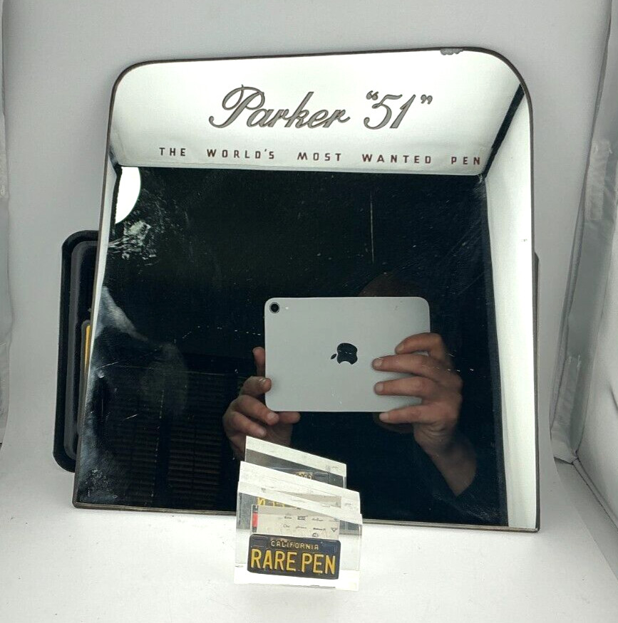 Vintage PARKER 51 Fountain Pen MIRROR ADVERTISING STORE SIGN