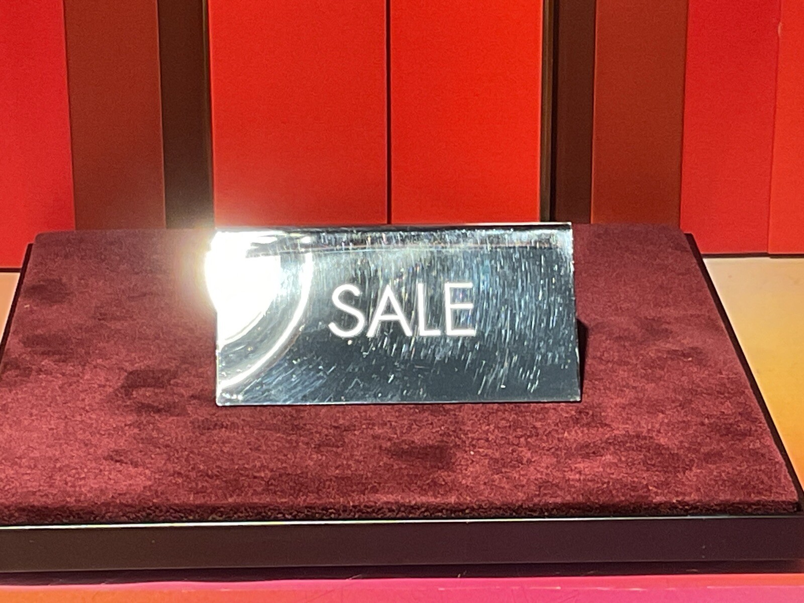 1 DOLCE & GABBANA STORE SINGLE ITEM SALE SIGNS SHOW CASE WINDOW TAG ON STEEL