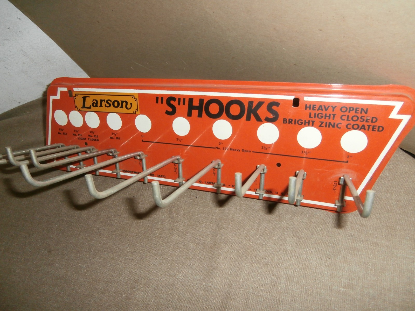 Vintage Larson S Hooks Metal Hardware Store Display Hanging Rack