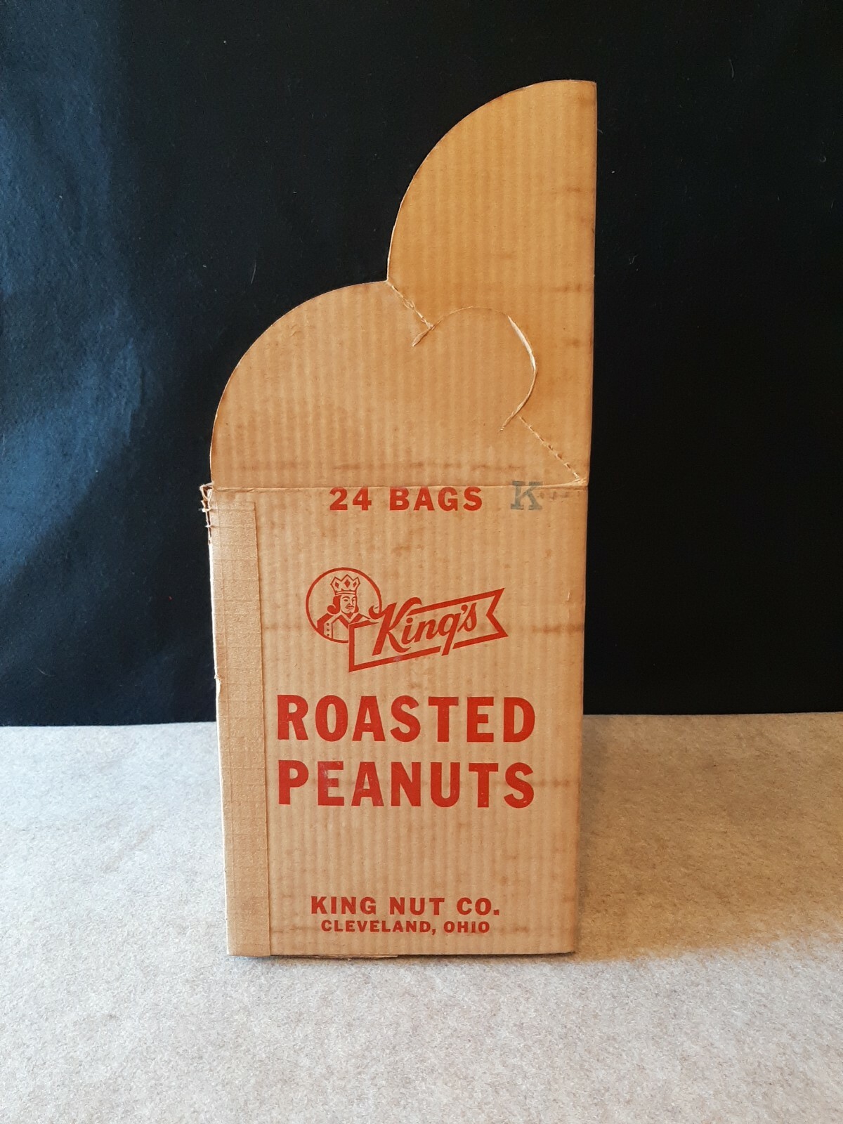 Vintage Store Display Carton Box Kings Roasted Peanuts in Shells